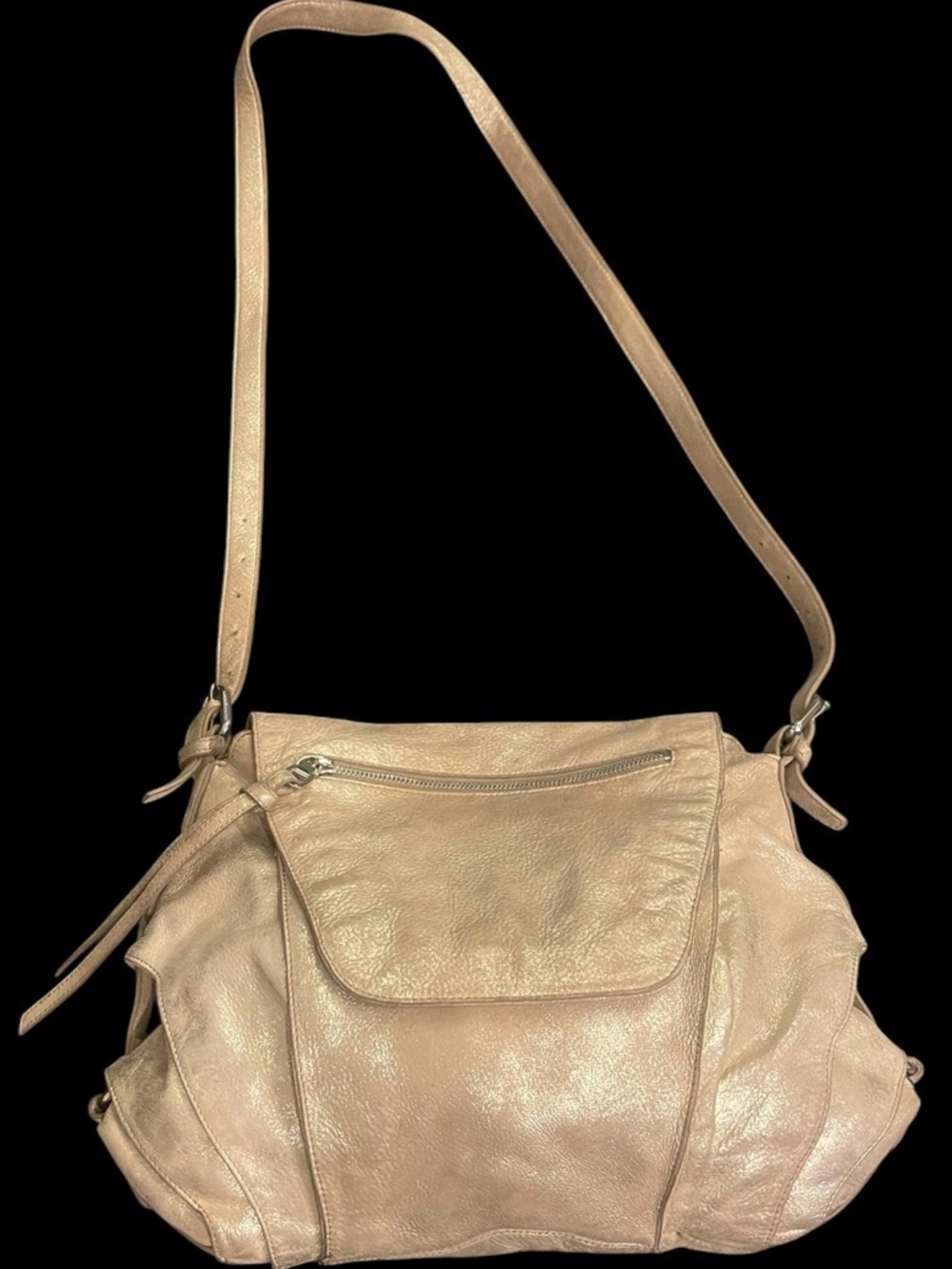 KOOBA Crossbody Bag  Brielle Metallic Light  Gold Distressed Lambskin Leather